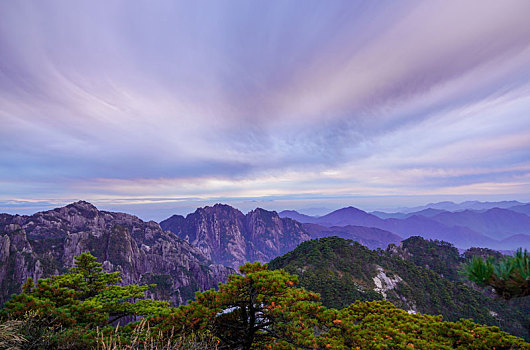 黄山日落