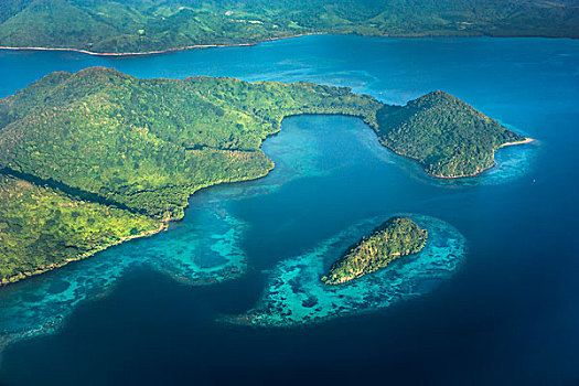 海边风景,珊瑚礁,布桑加,岛屿,菲律宾,亚洲