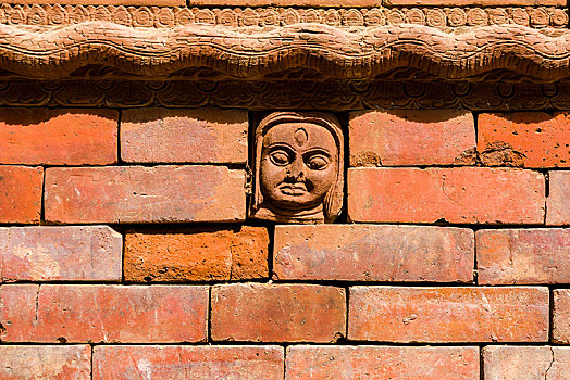 砖墙,哈奴曼,宫殿,加德满都,地区,尼泊尔,亚洲