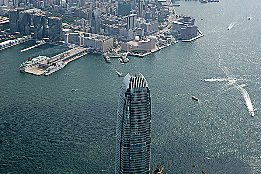 航拍,俯视,尖沙嘴,塔楼,香港