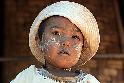 女孩,帽子,脸,头像,掸邦,缅甸,亚洲
