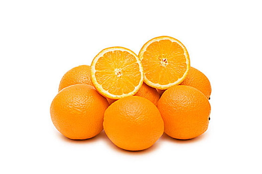 许多,橘子,隔绝,白色背景