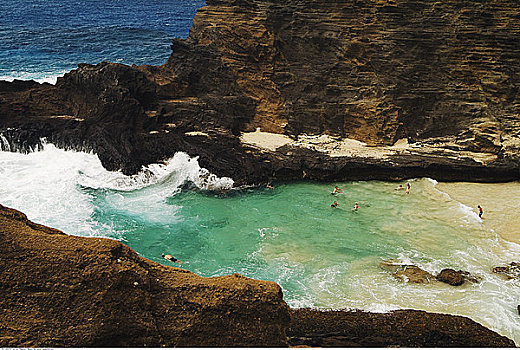 海滩,南方,海岸,瓦胡岛,夏威夷,美国