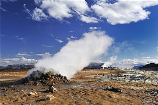 喷气孔,山,厨房,火山,区域,冰岛,欧洲