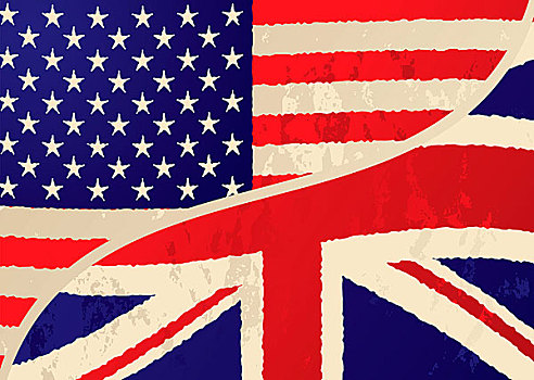 组合,英国,美洲,低劣,旗帜,分开