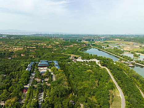 河南省三门峡市灵宝市函谷关航拍图片