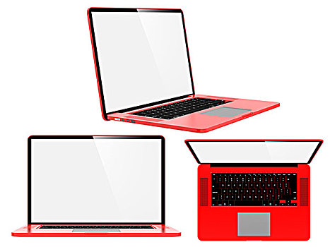 红色,现代,笔记本电脑