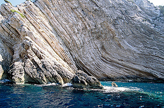 石头,蓝色,洞穴,岛屿,克罗地亚