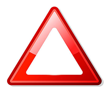 红色,三角形,警告标识,留白