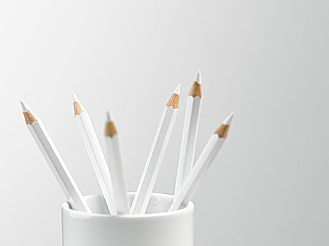 白色,铅笔,杯子,静物