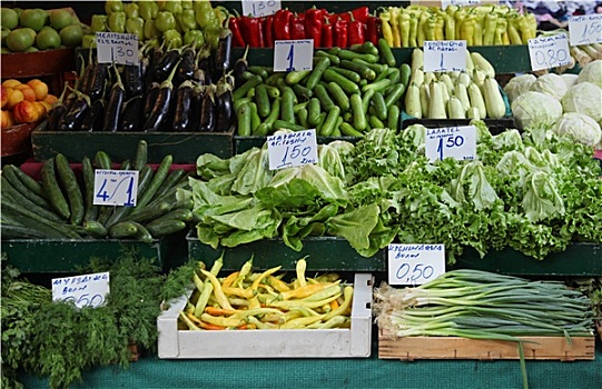 市场货摊,蔬菜