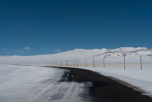 道路,雪地,公路,西藏,大雪,结冰