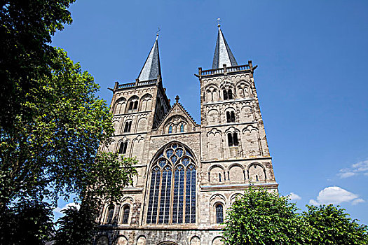大教堂,西部,建筑,克桑滕,北方,德国,欧洲
