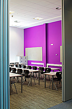 紫色,教室,绿洲,学院,大曼彻斯特,英国