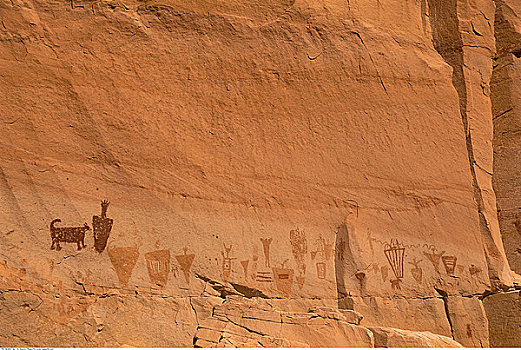 古老,符号文字,马掌,峡谷,峡谷地国家公园