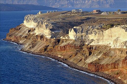 石头,边缘,火山,岛屿,锡拉岛,基克拉迪群岛,希腊,欧洲