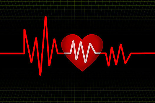 心脏的心电图,健康,医学和心脏病的概念
