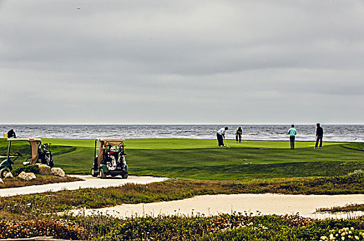高尔夫球场,海洋,英里,击球,加利福尼亚,美国