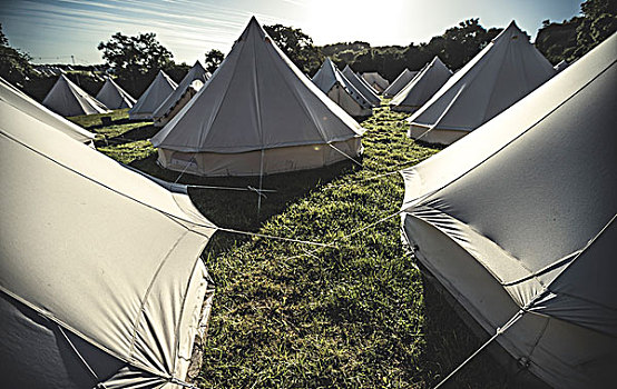 帐篷,传统,帆布,围挡,露营,地面,户外,音乐,节日