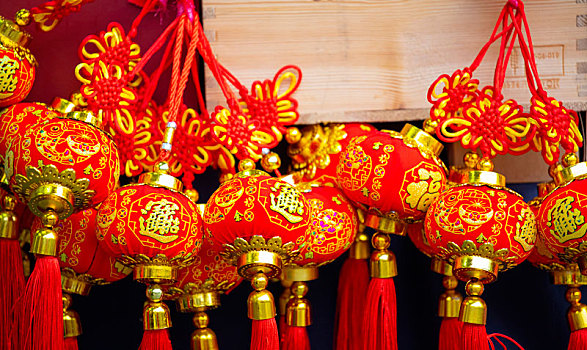 中国春节传统的饰品,灯笼造型春节挂饰
