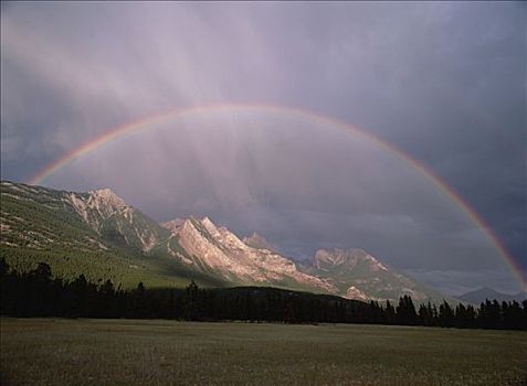 彩虹,上方,碧玉国家公园,艾伯塔省,加拿大