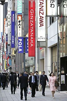 街道,奢华,购物,娱乐区,银座,东京,日本,亚洲