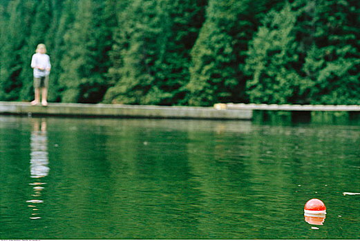 男孩,钓鱼,不列颠哥伦比亚省,加拿大