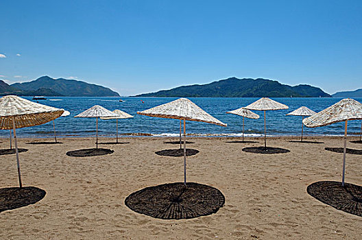 遮阳伞,海滩,土耳其,西亚