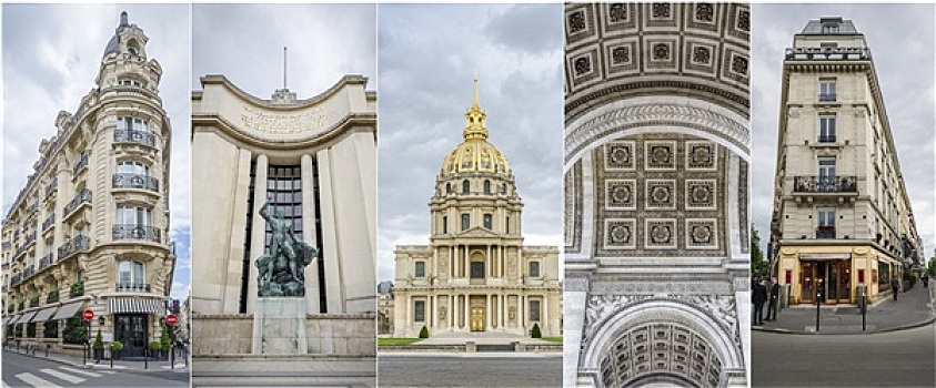 图像,巴黎,建筑,抽象拼贴画