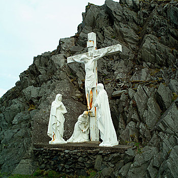 石头,耶稣十字架,雕塑