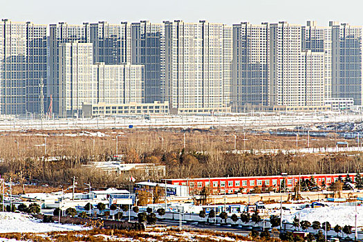 城市雪景