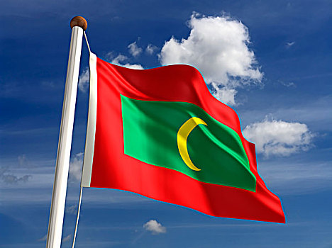 马尔代夫,旗帜,裁剪,小路
