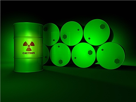 绿色,放射性,桶