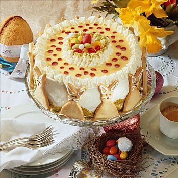 复活节蛋糕,装饰,复活节兔子,糖豆