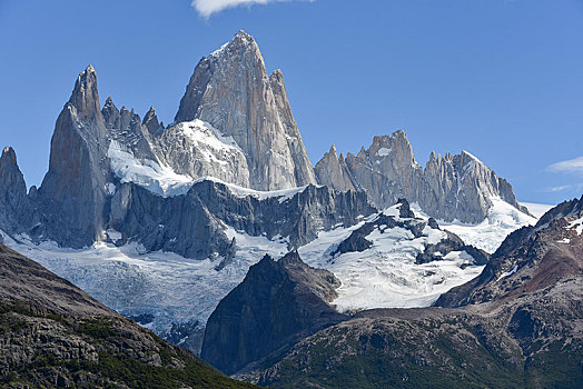 顶峰,山丘,雪,洛斯格拉希亚雷斯国家公园,安第斯山,巴塔哥尼亚,阿根廷,南美