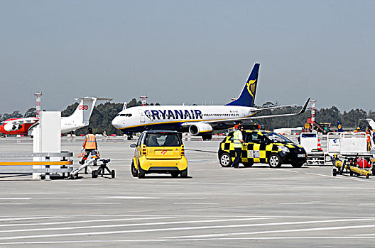 飞机,航空公司,降落,机场,波尔图,葡萄牙,欧洲