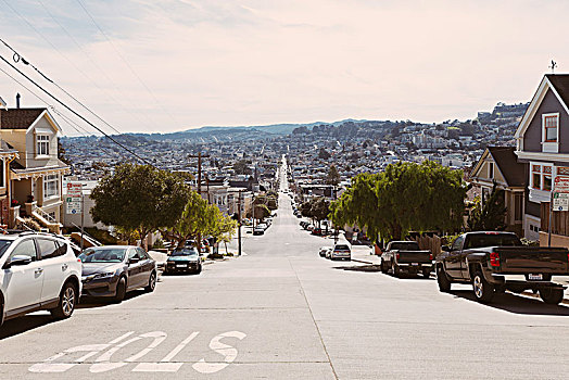街道,住宅,建筑,城市,旧金山,加利福尼亚