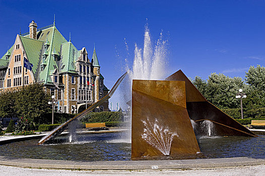 喷泉,魁北克城,魁北克,加拿大