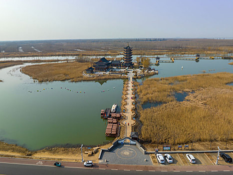 山东泰安东平湖风光