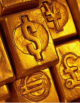 特写,金条,国际货币,象征