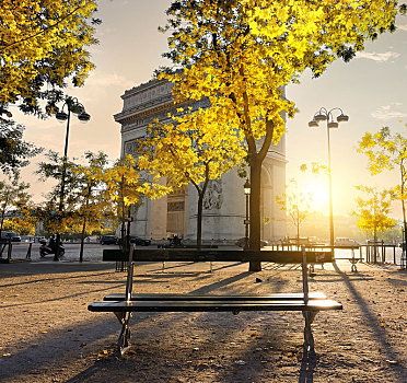 拱形,巴黎,秋天