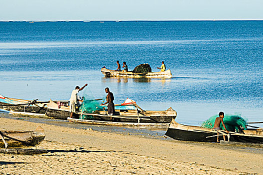 马达加斯加,渔民,准备,船