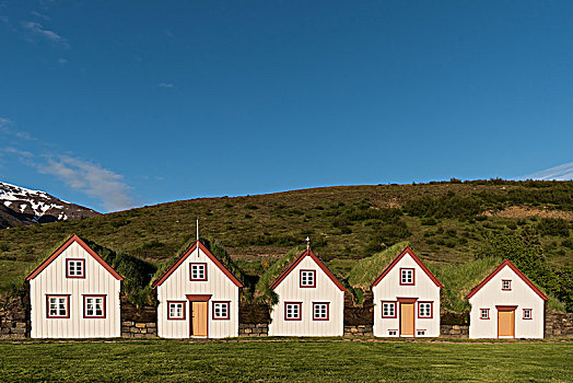 老,冰岛,草皮,房子,露天博物馆,欧洲