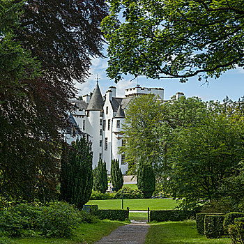 城堡,花园,苏格兰