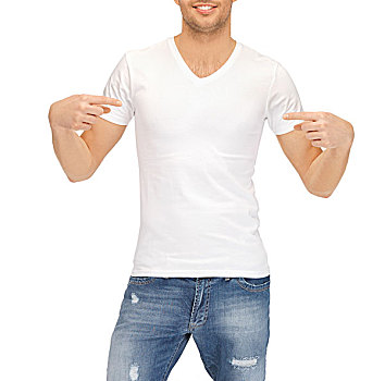 t恤,设计,概念,男人,留白,白色