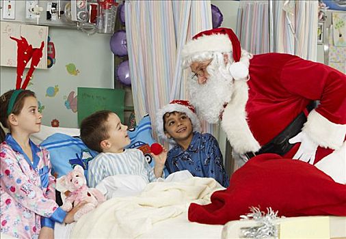 圣诞老人,孩子,医院
