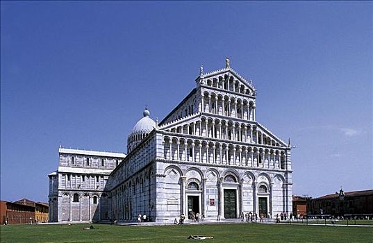 大教堂,教堂,游客,比萨,托斯卡纳,意大利,欧洲,世界遗产