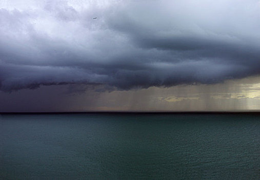 暴风雨,上方,海洋