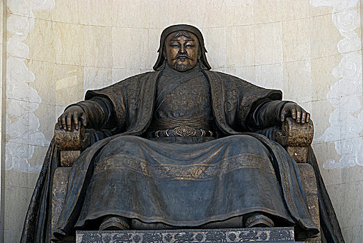 坐,雕塑,可汗,国会大厦,乌兰巴托,2005年,艺术家
