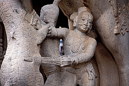 战士,雕塑,庙宇,印度教,泰米尔纳德邦,南印度,亚洲